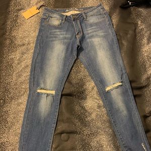 Distressed jeans